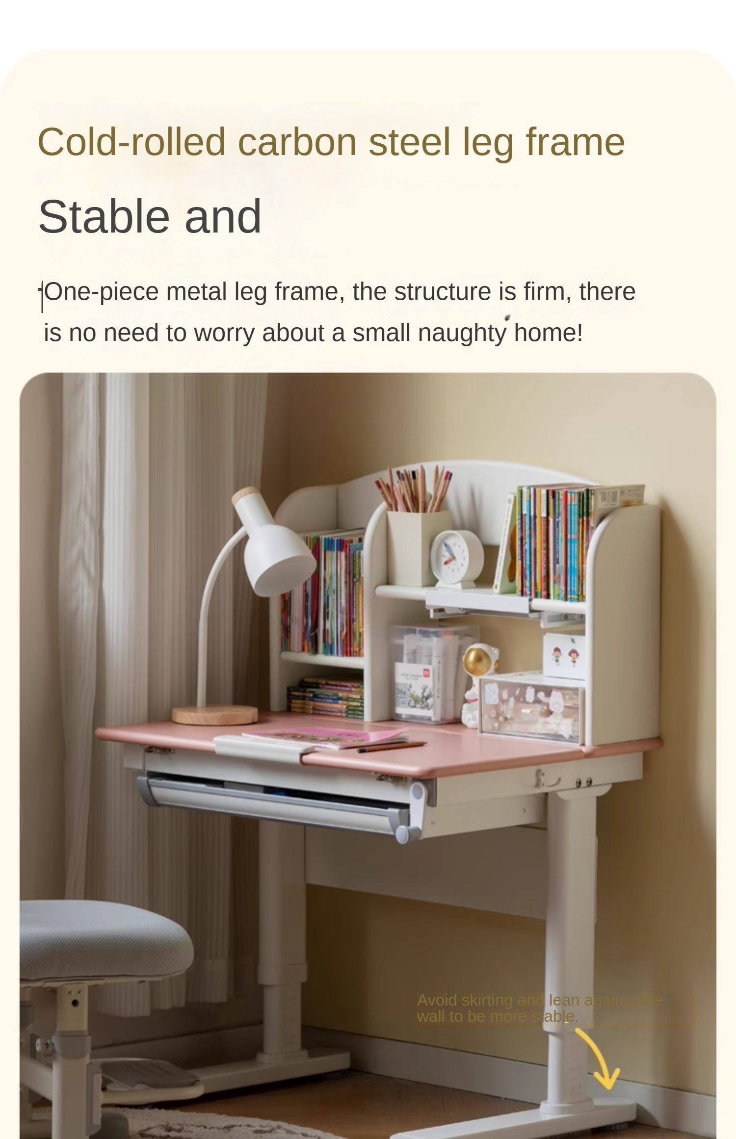 Poplar Solid Wood Children's Study Desk.