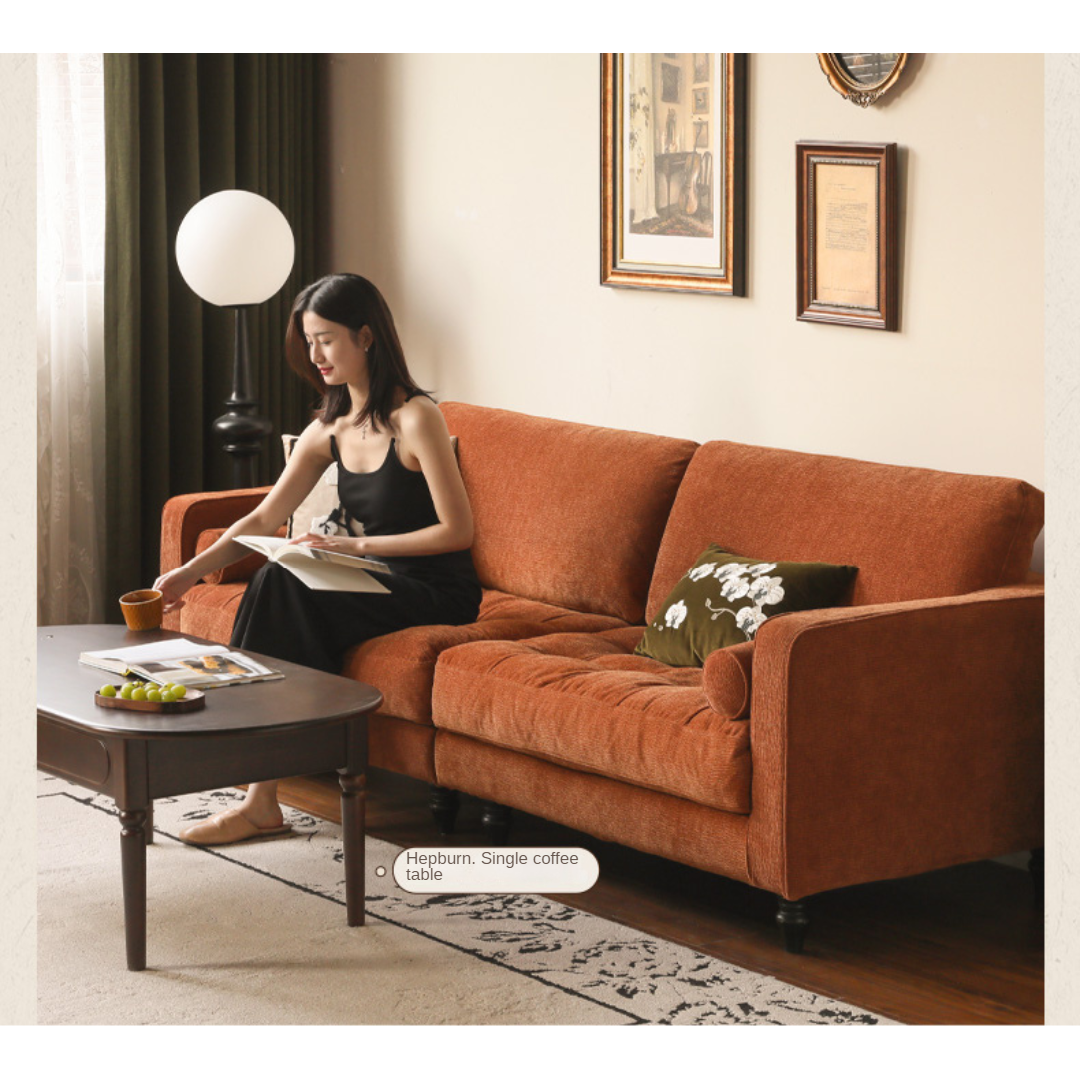 Fabric American Retro Straight Sofa-