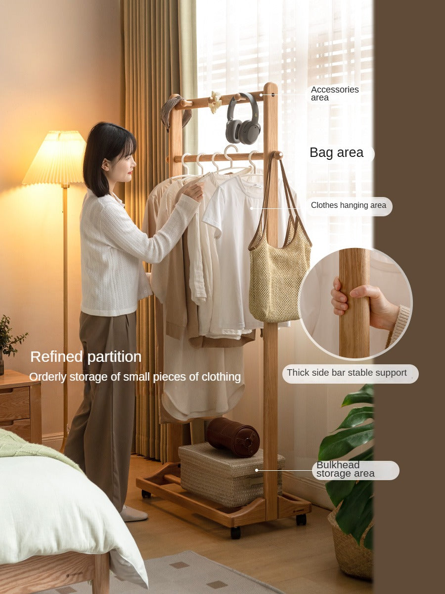 Oak, Birch, Solid Rubberwood Movable Hanger