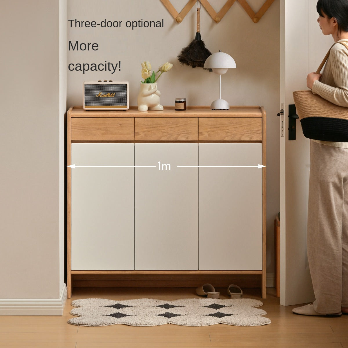 Beech Solid Wood Shoe Cabinet