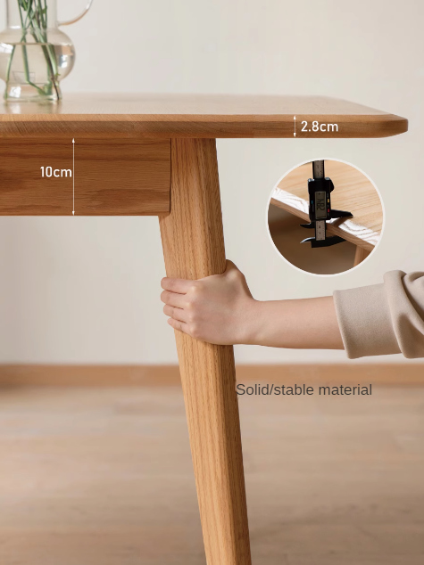 Oak, Ash Solid Wood Nordic Wall-Mounted Retractable Long Dining Table