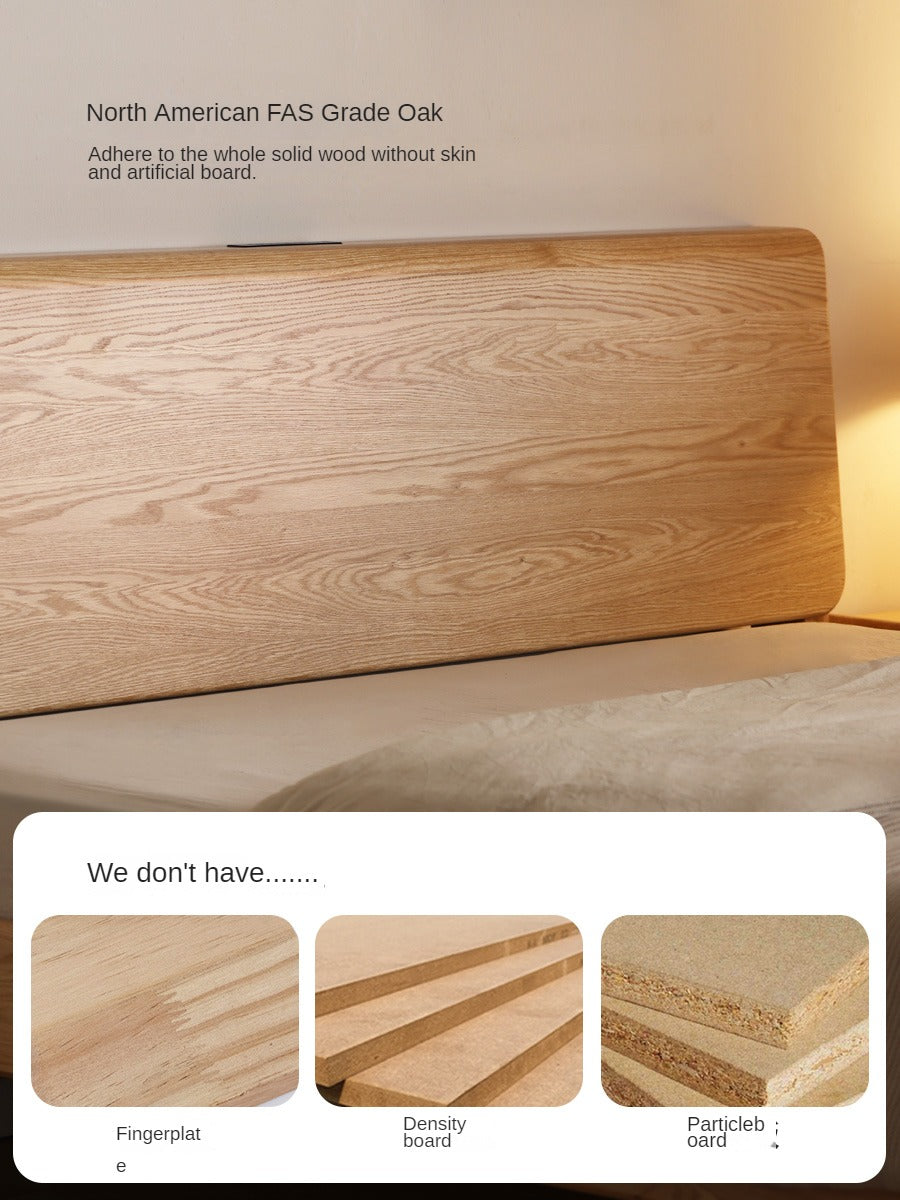 Oak Solid Wood Bed Nordic Modern