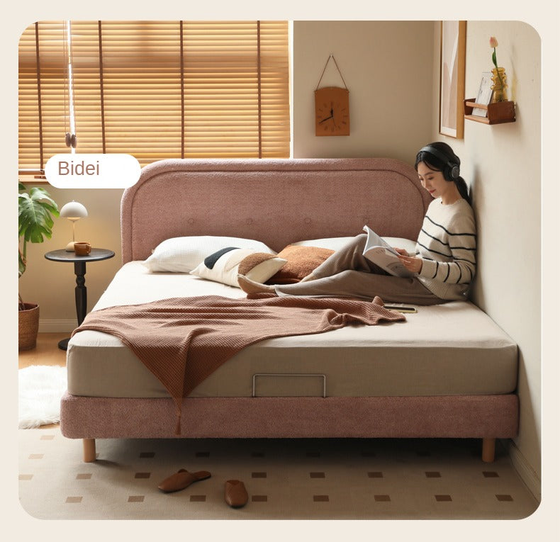 Fabric Pink Bed French Style