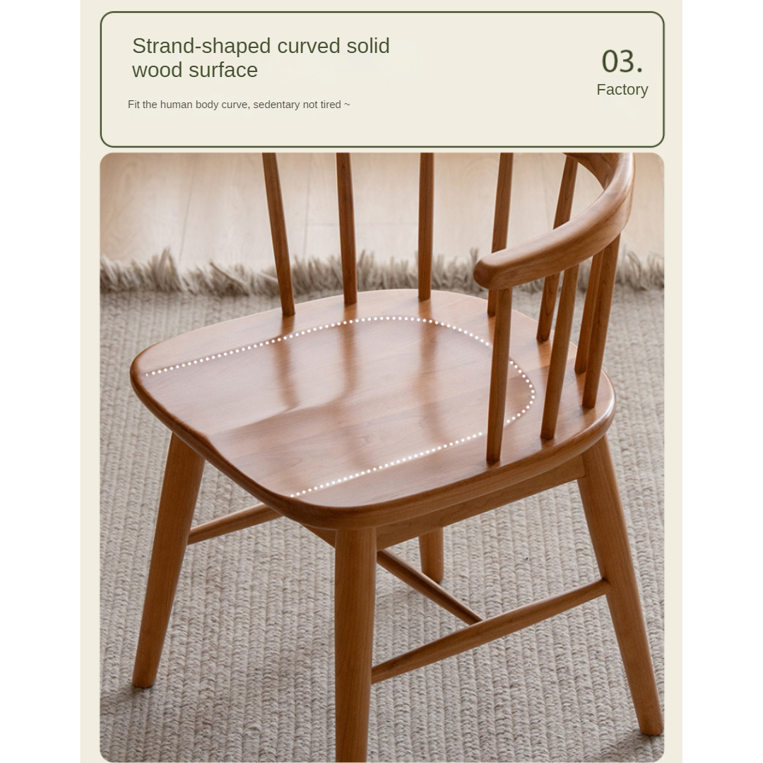 Black Walnut, Oak, Cherry Color Solid Wood Rotating Chair