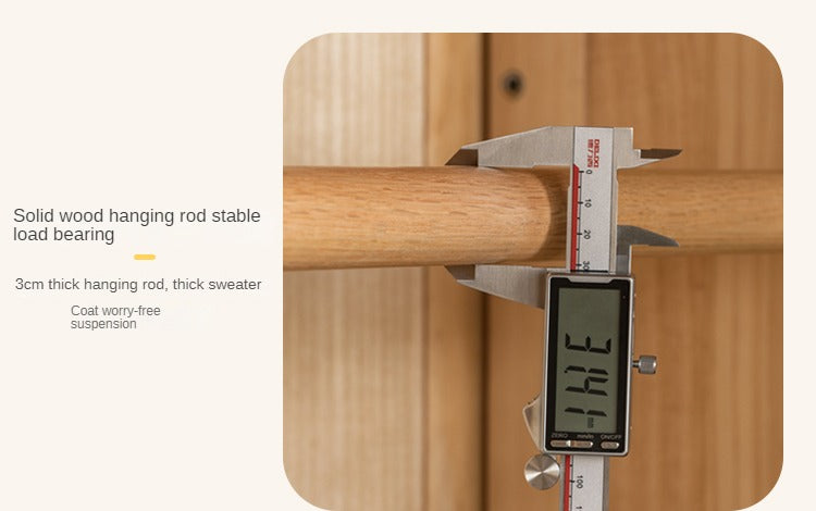 Oak Solid Wood Children's Sliding Door Wardrobe
