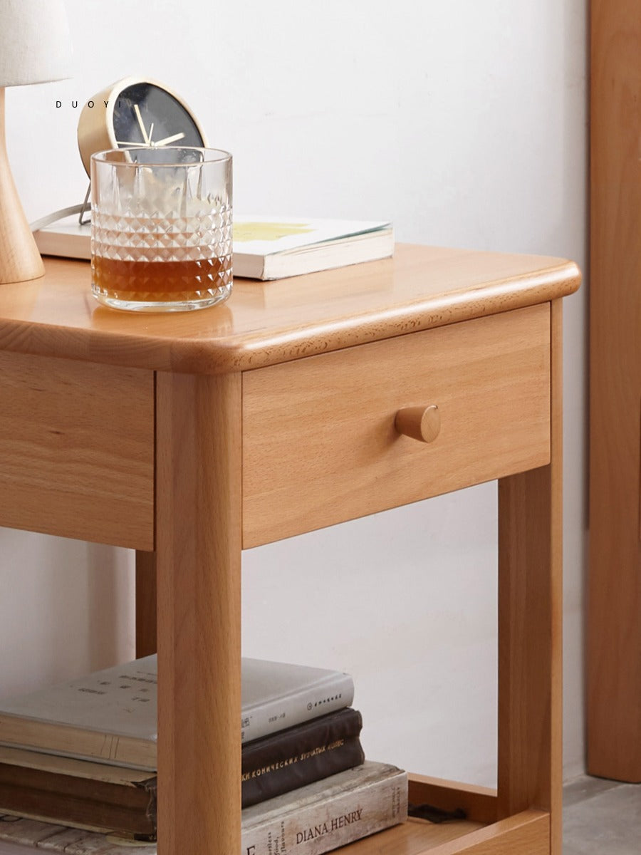 Beech Solid Wood Nightstand.