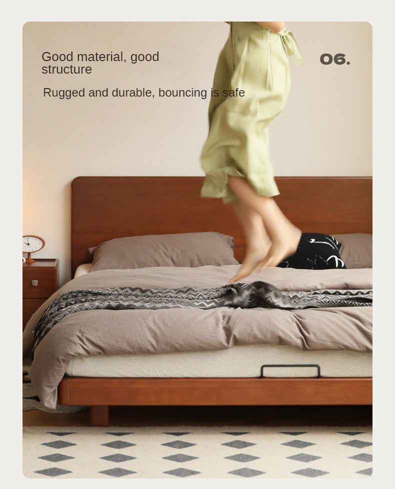Poplar solid wood retro edge bed