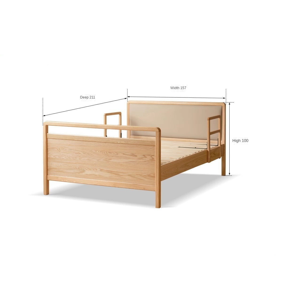 Oak Solid Wood Bed Elderly Bed Suitable For The Elderly High Bed