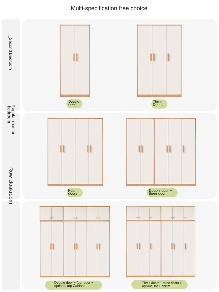 Oak Solid Wood Locker Modern Wardrobe.