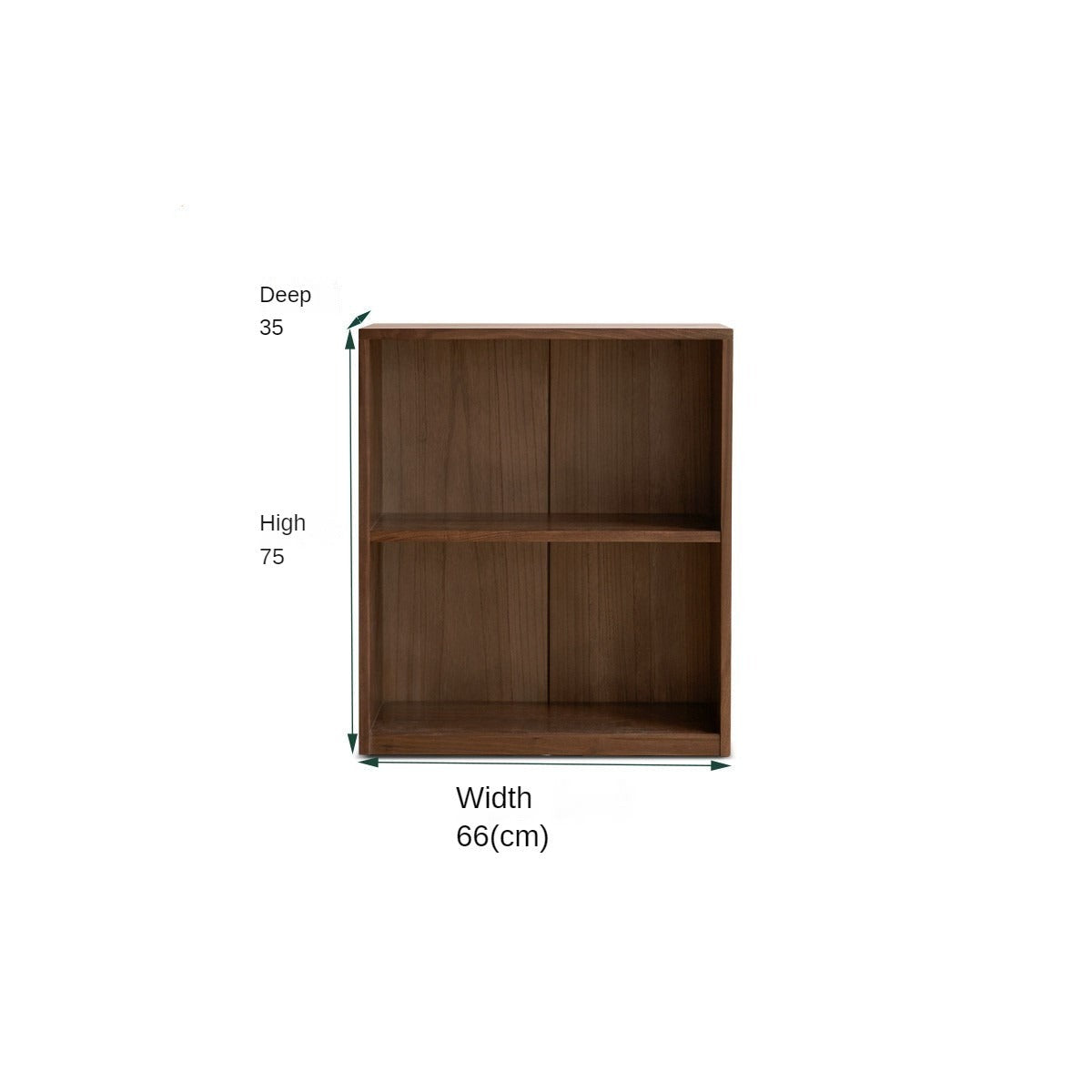 Black Walnut, Rubberwood Solid Wood Low Bookshelf Combination Floor-Standing Cabinet