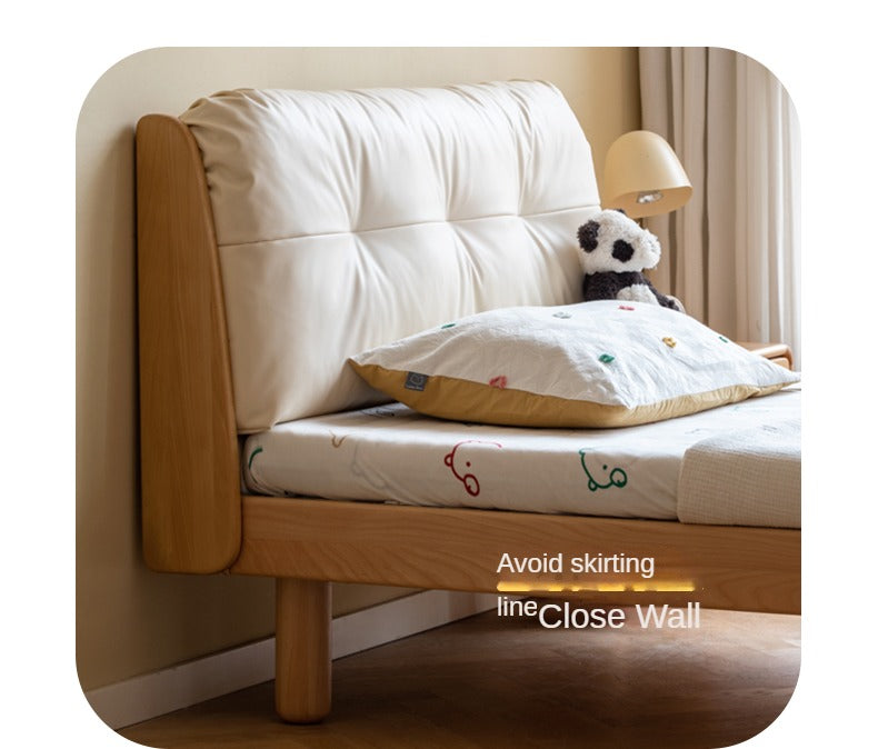 Cream style Organic Leather kid's Bed<