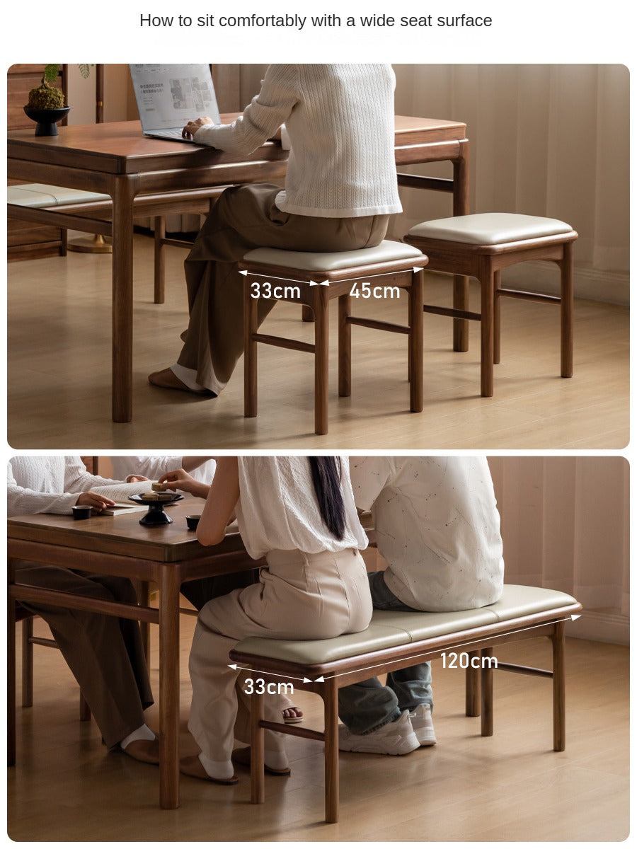 Black Walnut, Oak Solid Wood bench, Tea Stool