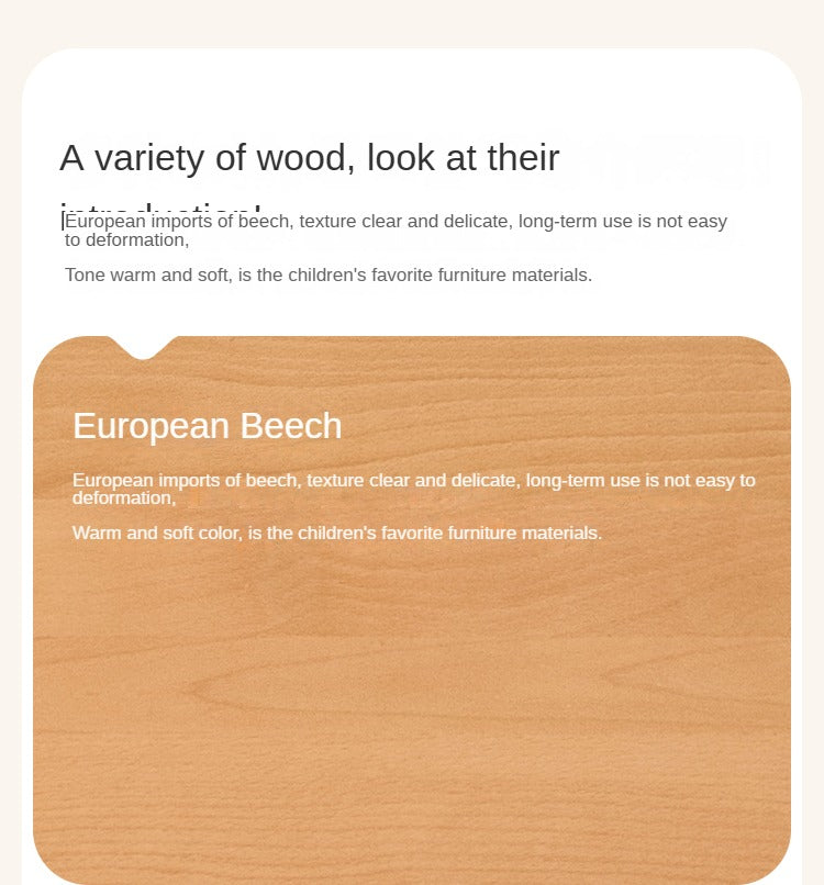 Beech, Oak, Poplar Solid Wood Study Desk with Shelf