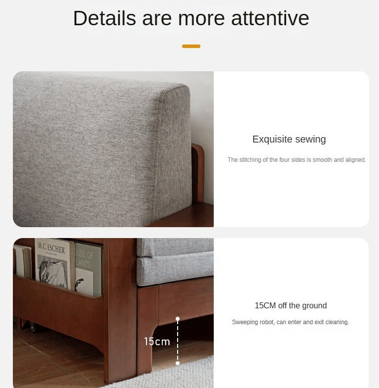 Oak, Beech Folding Multi-functional Storage Sofa Bed