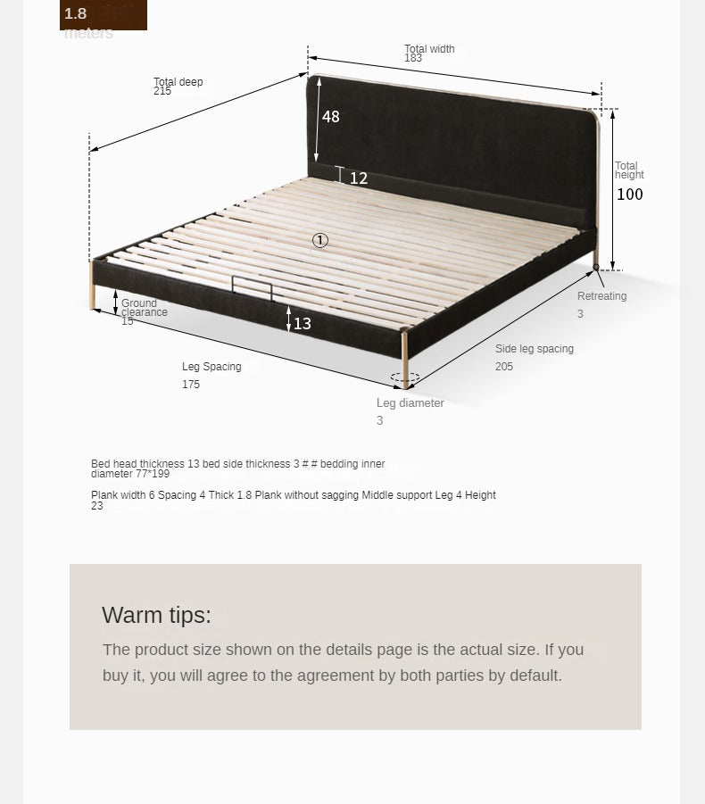 Fabric Bed Bauhaus Style Soft Bed