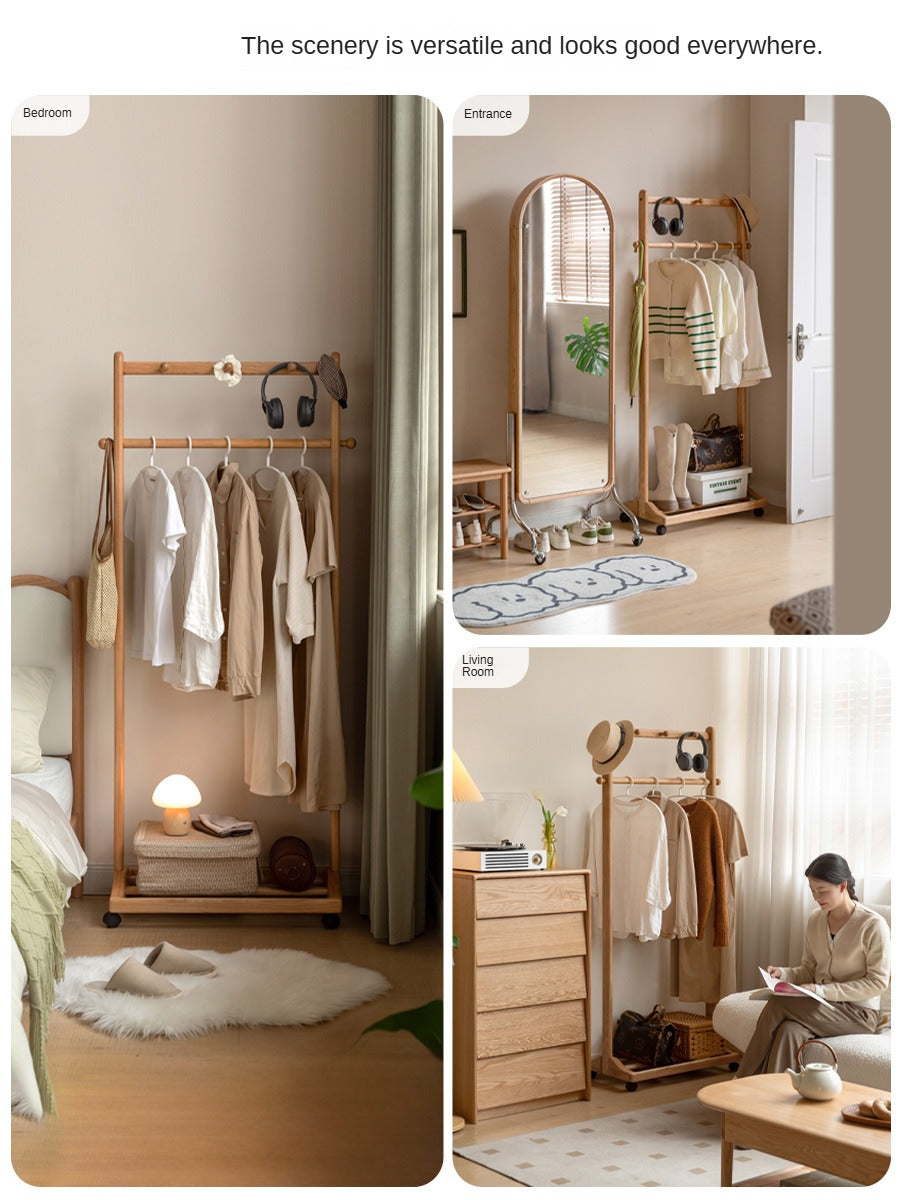 Oak, Birch, Solid Rubberwood Movable Hanger