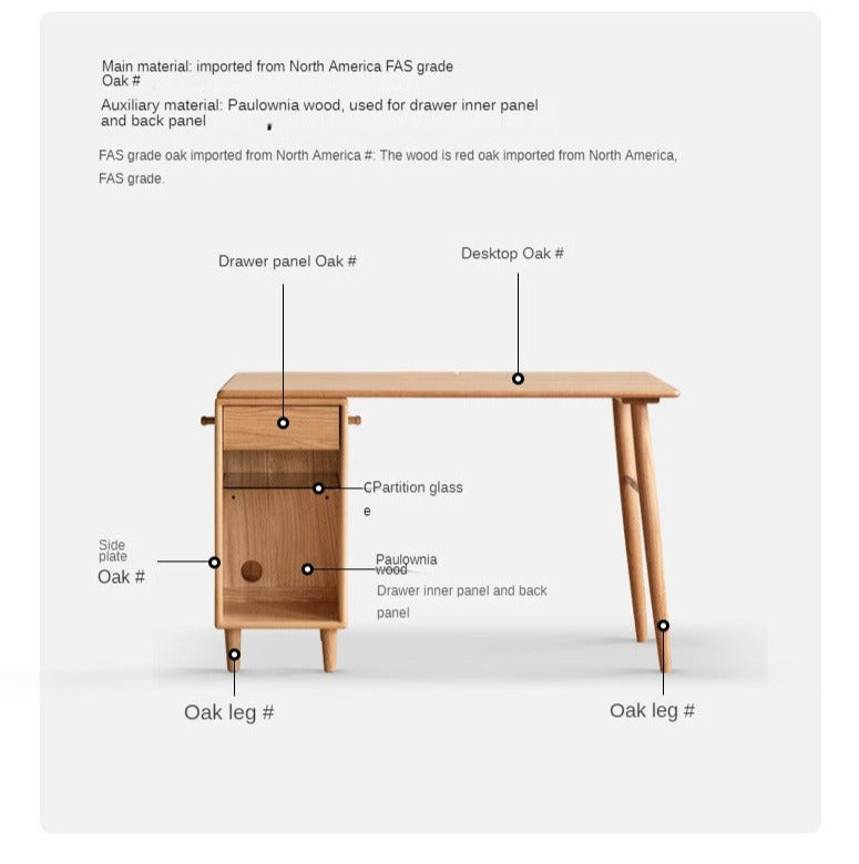Oak, Solid Rubberwood Double Office Desk