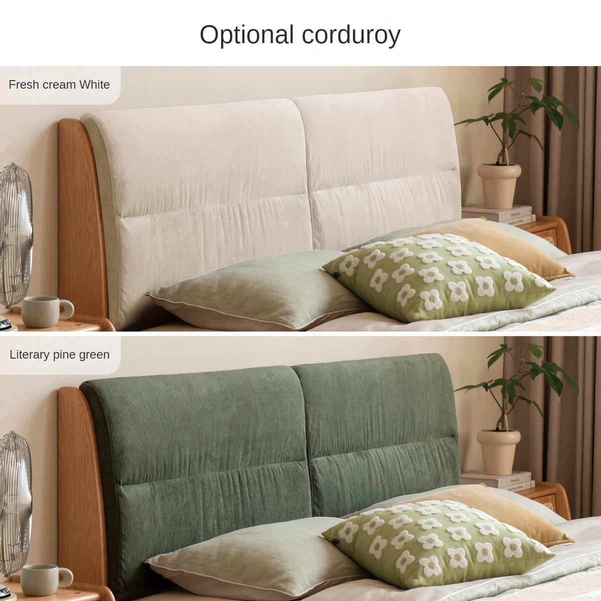 Oak solid wood bed modern simple