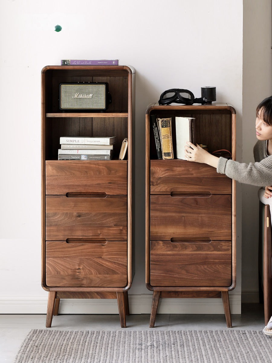 Black Walnut Solid Wood Side Cabinet