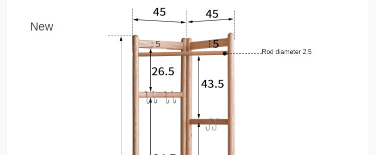 Oal solid wood corner hanger rack**