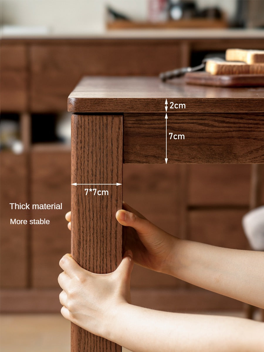 Oak Solid Wood, Solid Rubberwood Nordic Dining Table