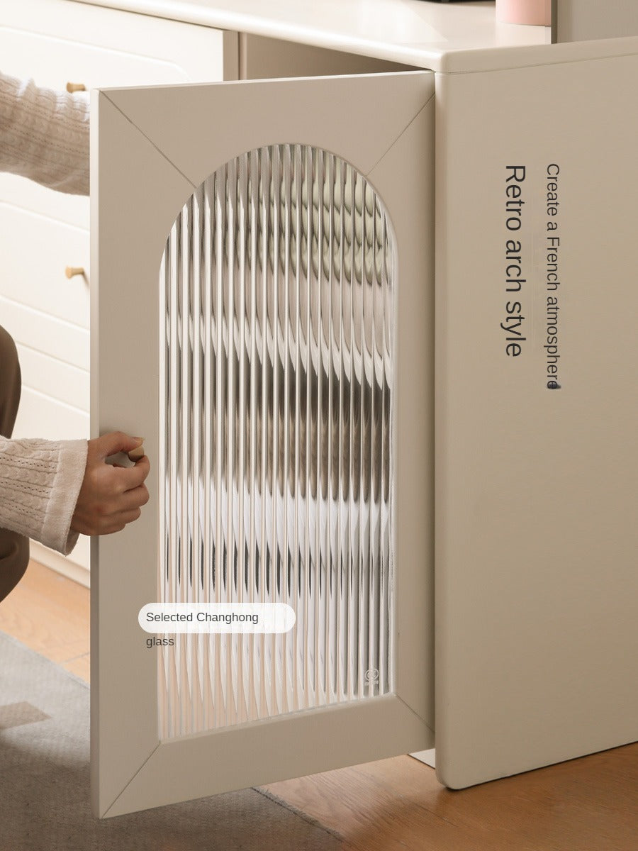 Tulipwood , Solid Rubberwood French Cream Style Retractable Vanity Table.