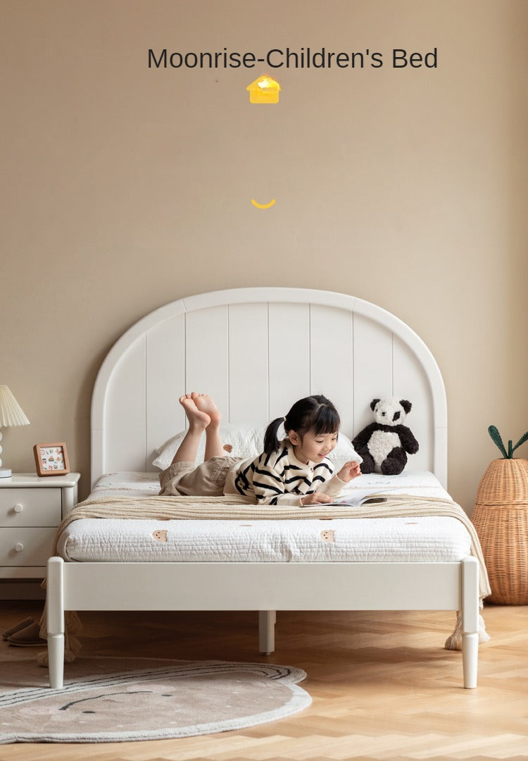 Poplar Solid Wood High Headboard Children's Bed.