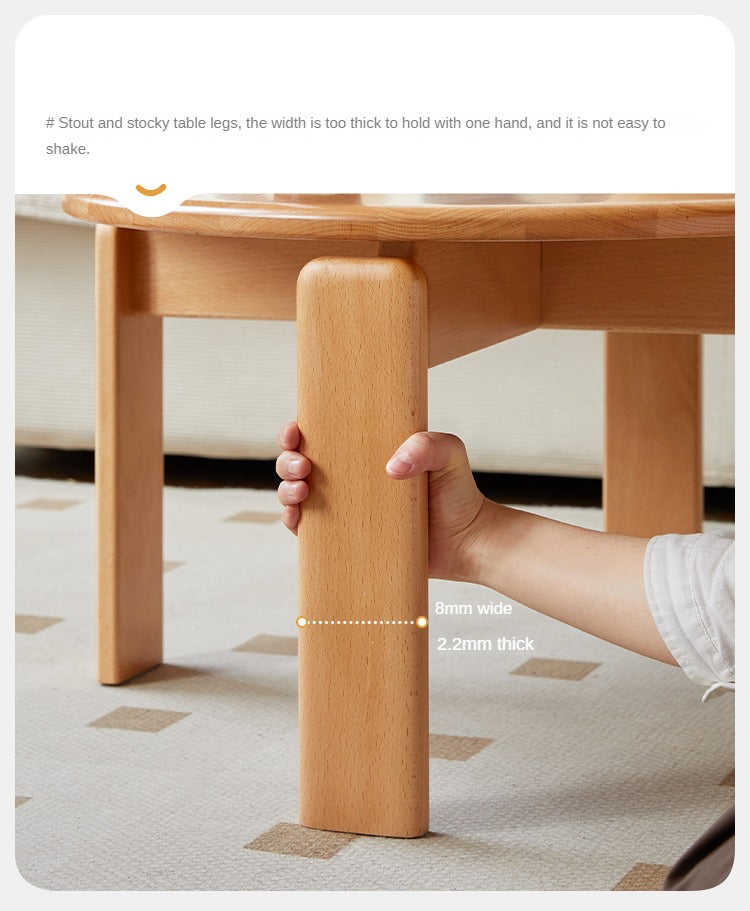 Beech Solid Wood Modern European Round Coffee Table