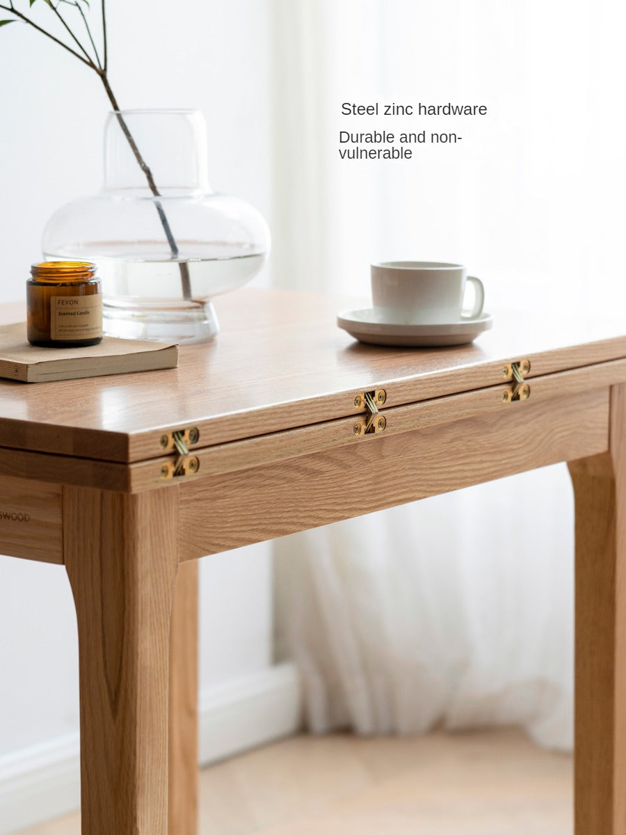 Oak Solid Wood Folding Small Dining Table