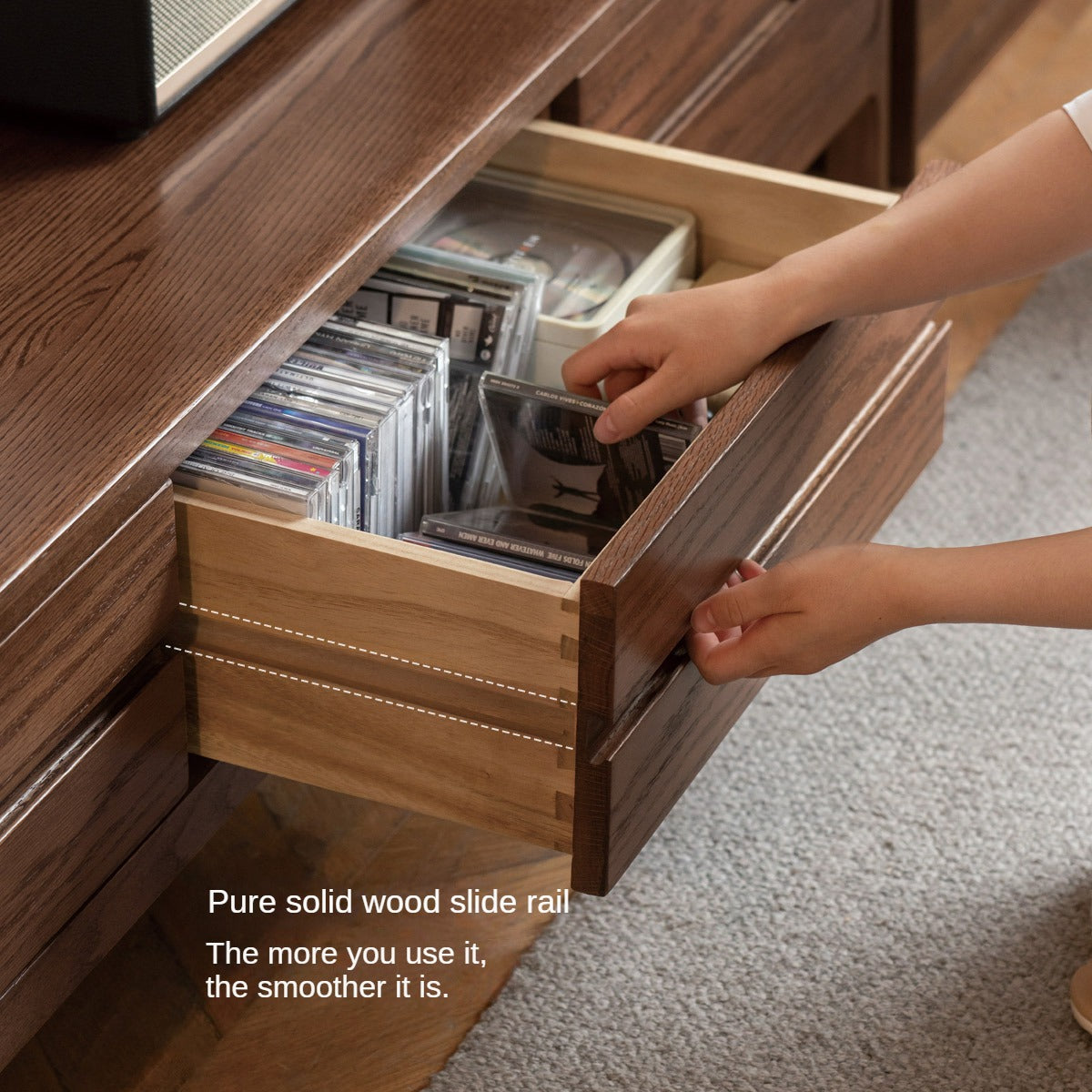 Oak Solid Wood Nordic TV Cabinet.