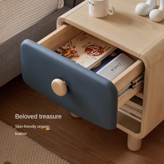 Rubberwood Solid Wood Children's Modern Nightstand