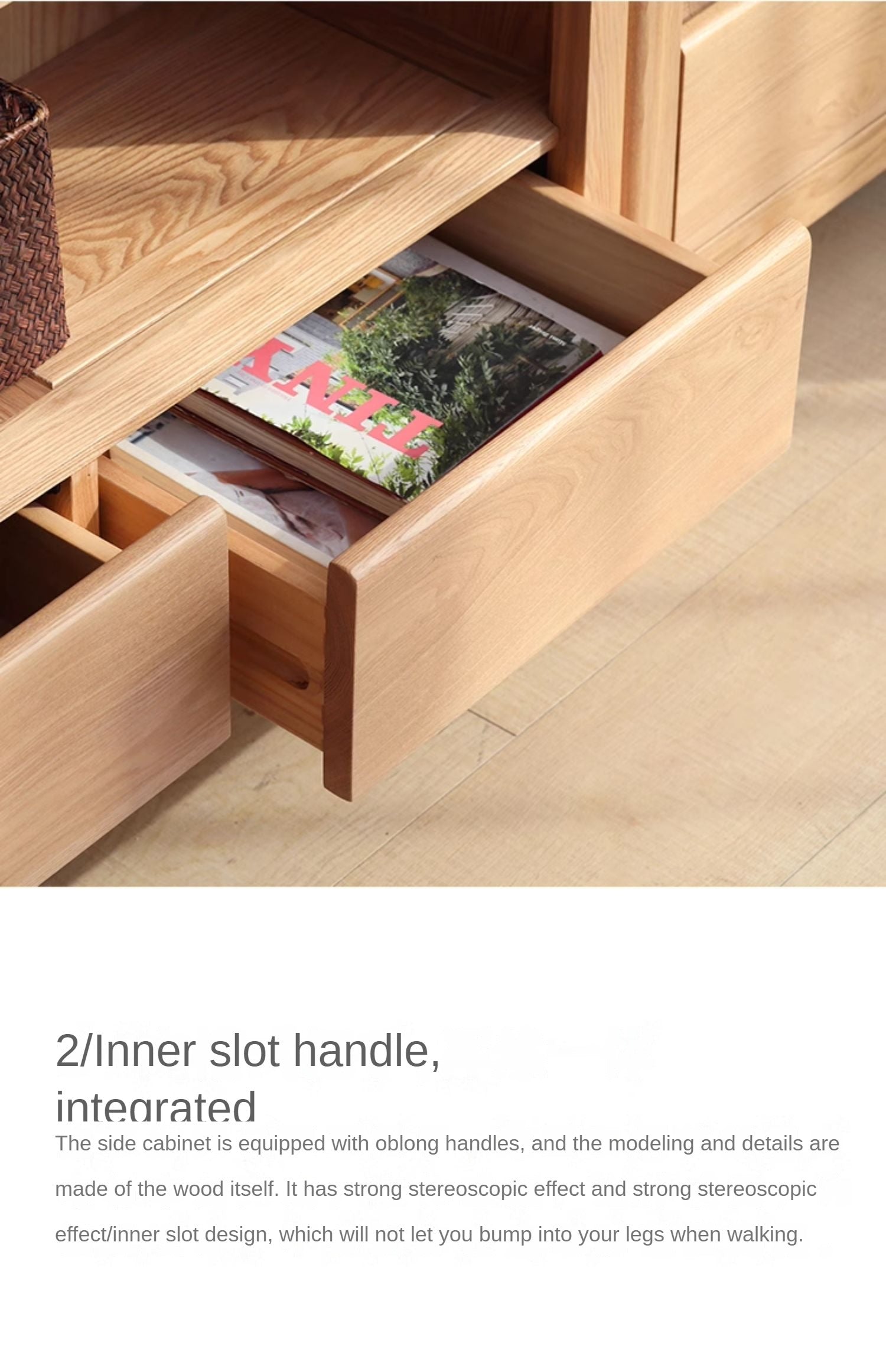 Ash Solid Wood Combination Bookcase Bookshelf