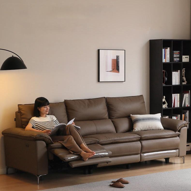 Leather Electric Dual-purpose Cowhide Sofa.