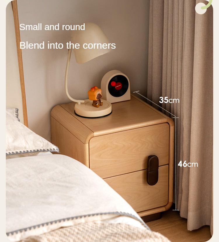 Beech Solid Wood Original Wood Style Storage Nightstand