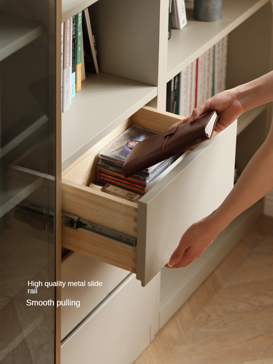 Poplar Solid Wood Bookcase Light Luxury Style