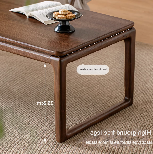 Black Walnut Solid Wood Tatami Small Tea Table.