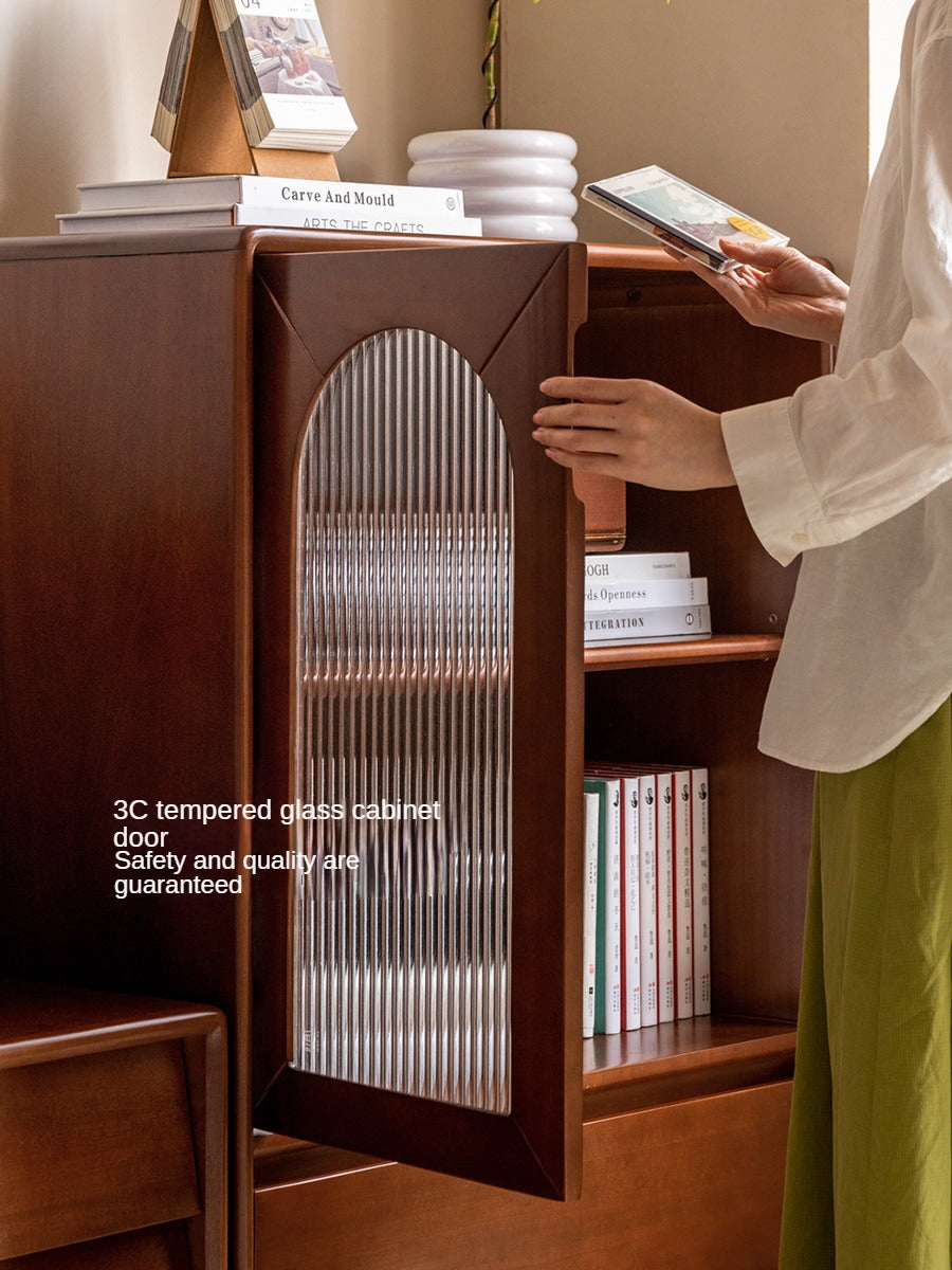 Black Walnut, Poplar Solid Wood Side Cabinet.