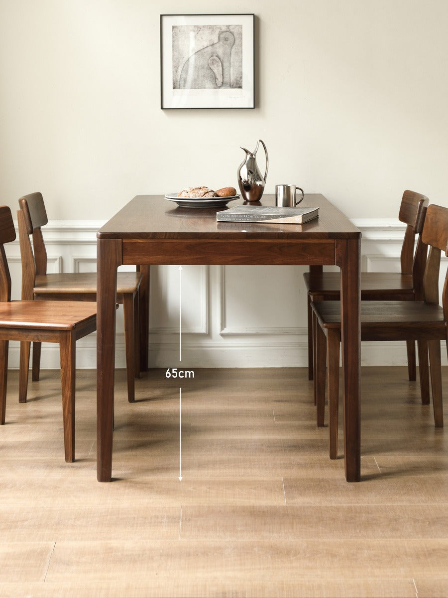 Black Walnut, Sandalwood Solid Wood Rectangular Dining Table