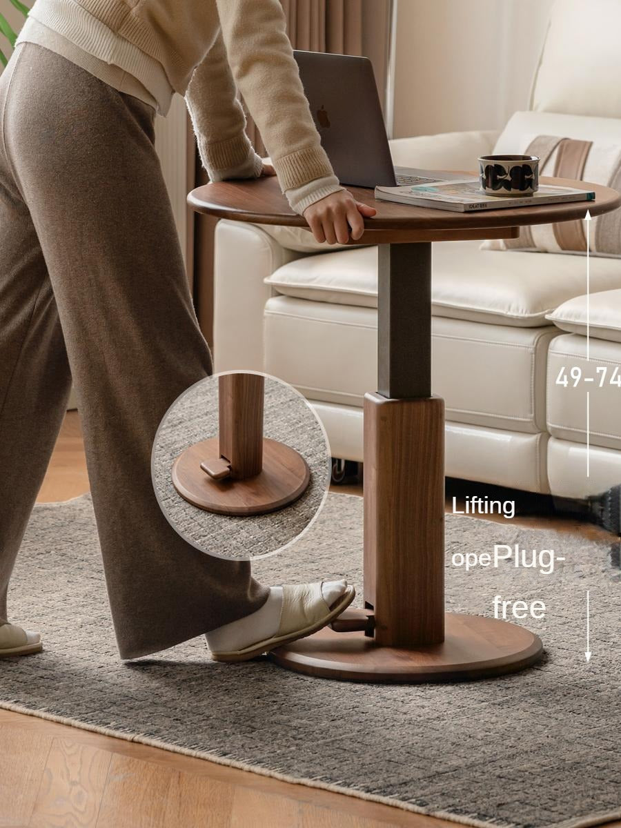 Black Walnut, Golden Sandalwood, Oak Round Solid Wood Coffee Table