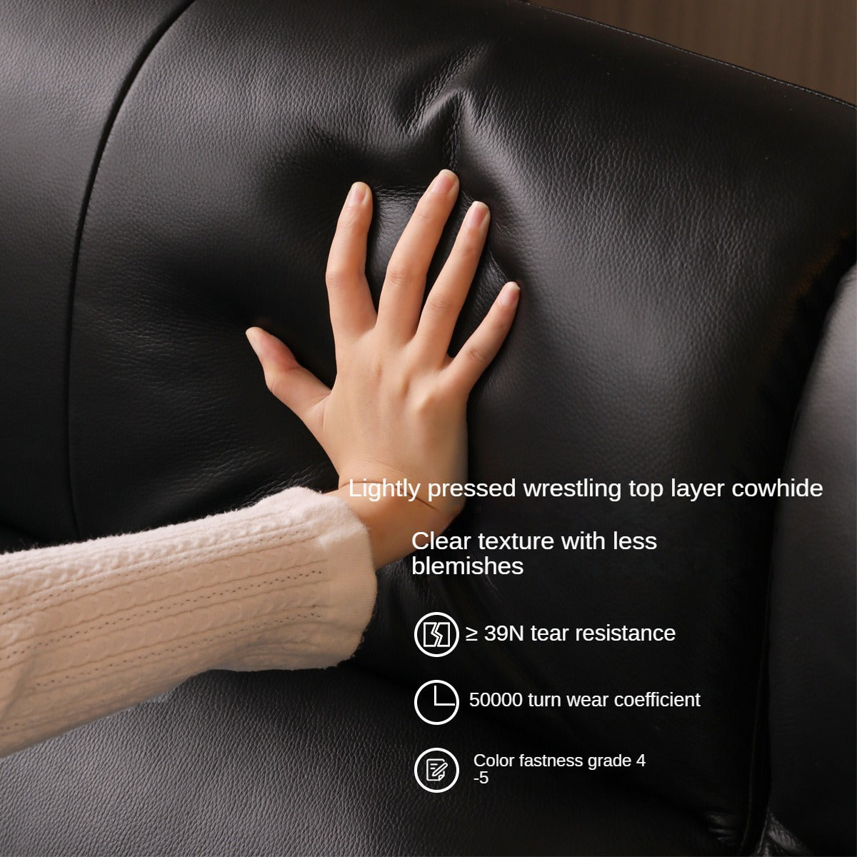 Leather Electric Italian Zero Wall Black Leather Sofa.