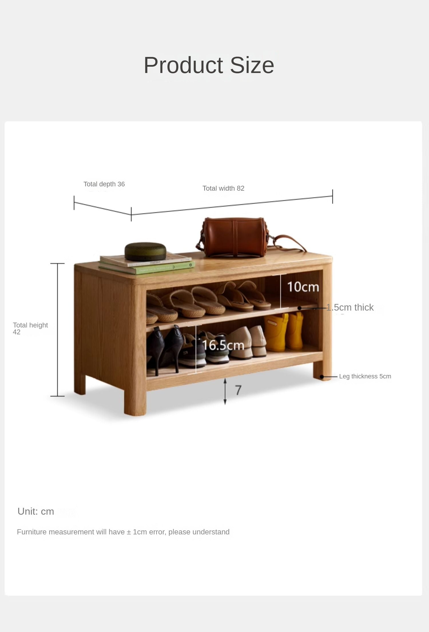 Oak Solid Wood Shoe Storage Bench