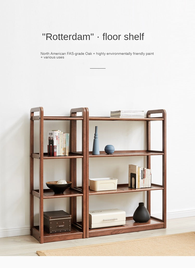Oak Solid Wood Floor-To-Ceiling Racks Modern
