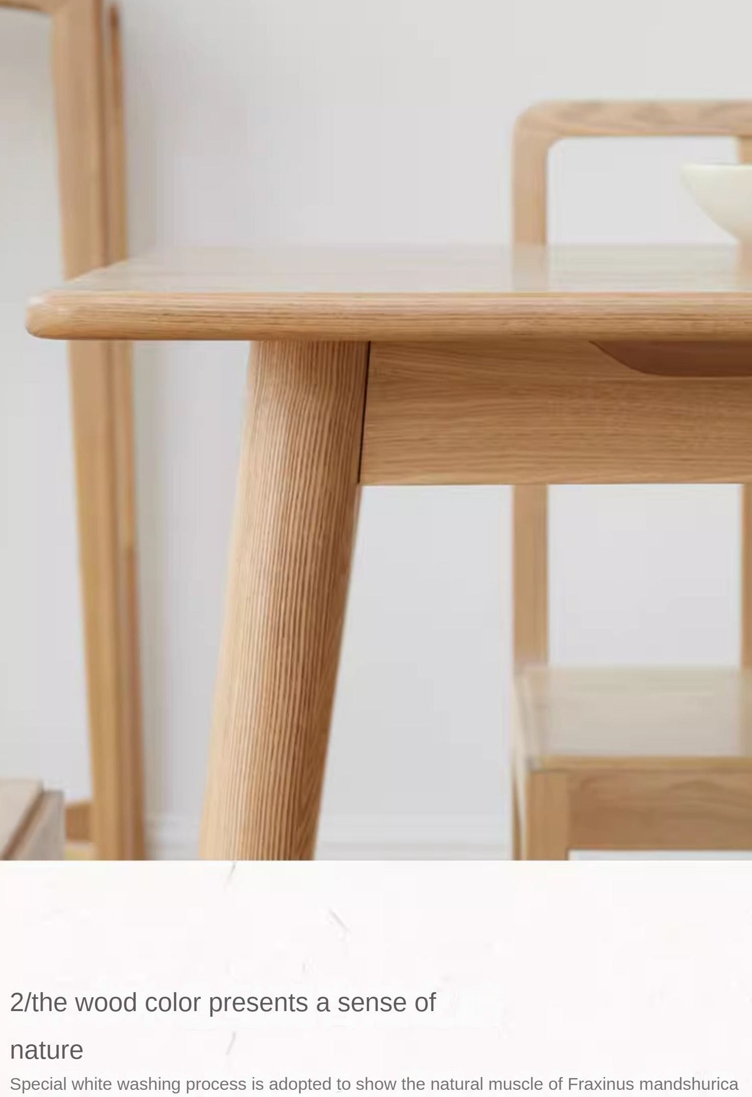 Ash Solid Wood Rectangular Nordic Modern Dining Table