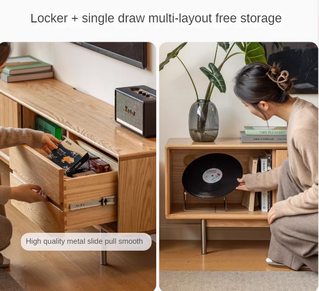 Oak Solid Wood Modern TV Сabinet.