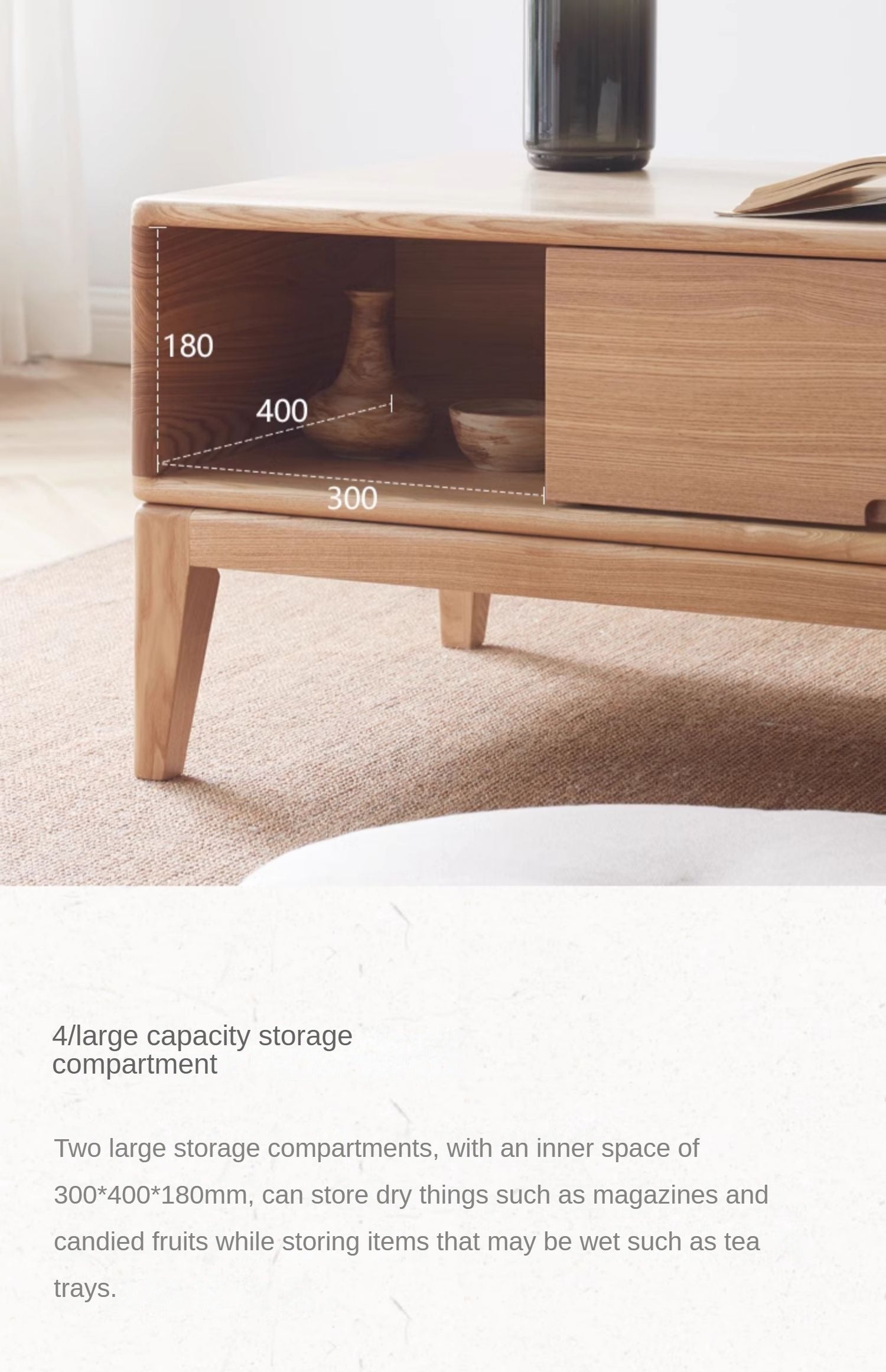 Ash Solid Wood New Style Modern Nordic Coffee Table