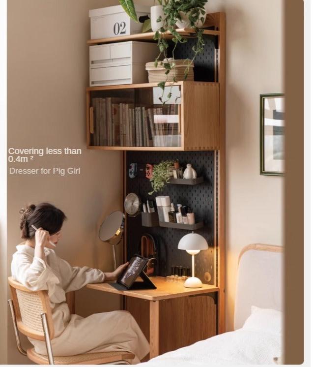 Oak Solid Wood Wall Hanging System, Storage Rack Combination