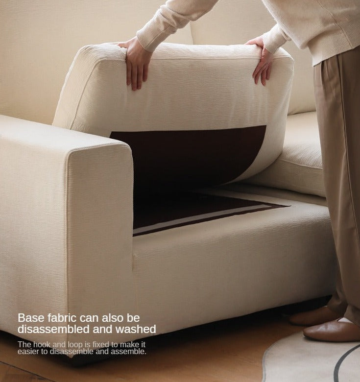 Fabric White Cream Style Down Sofa.