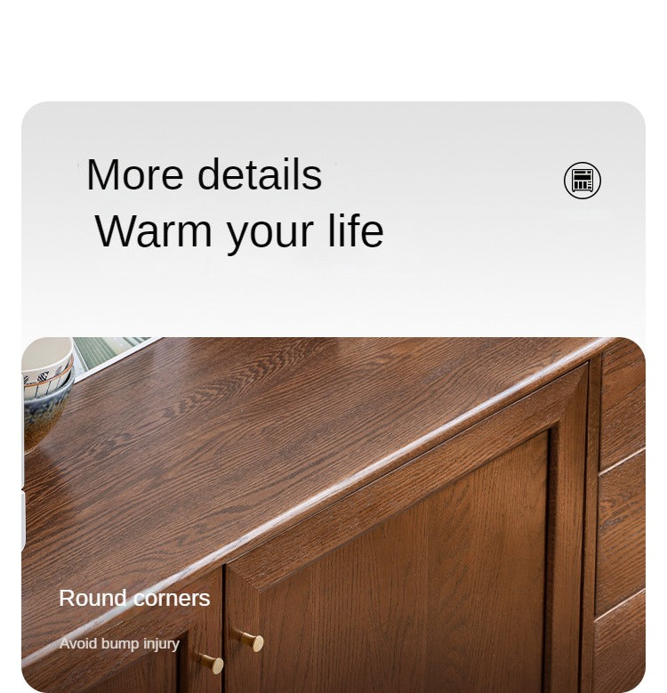 Oak Solid Wood, Solid Rubberwood Modern Dining Sideboard