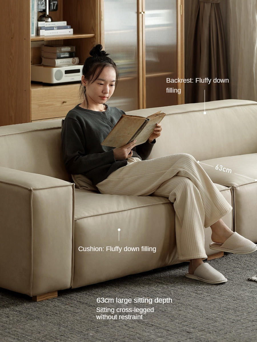 Luxury Сow Leather Sofa, Technical Fabric Sofa.