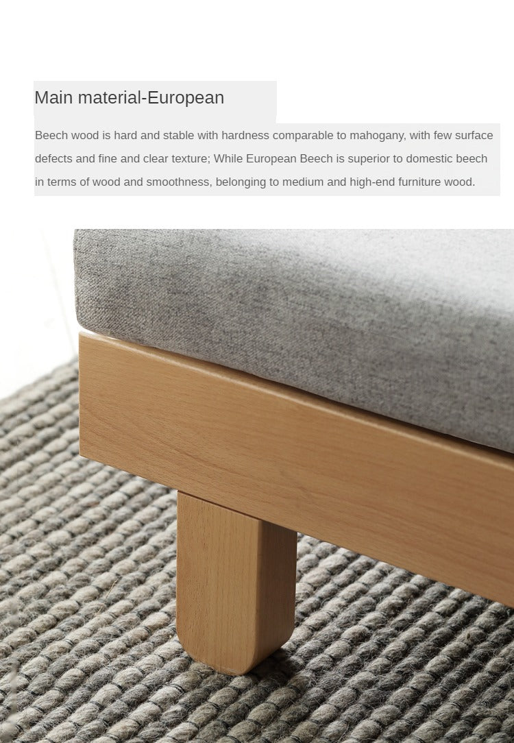 European Beech Solid Wood Sofa Bed Retractable Folding Bbed.